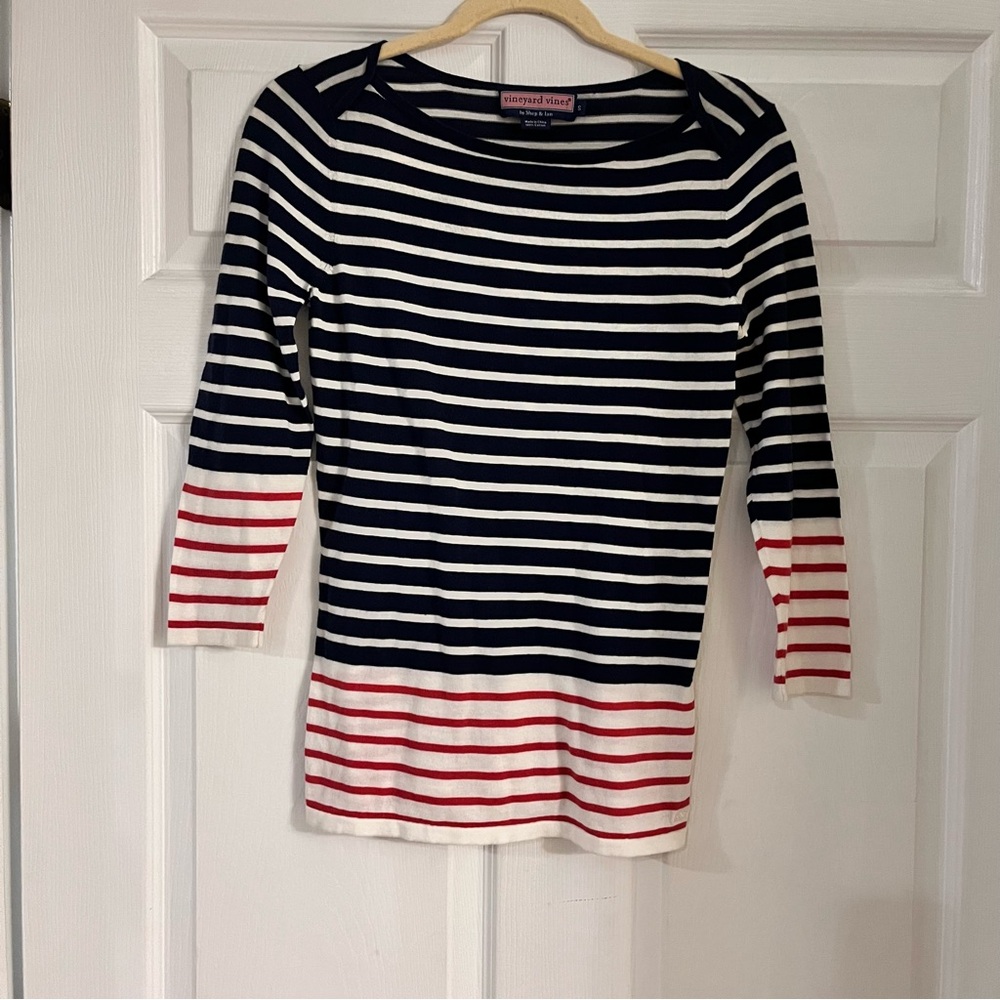Vineyard Vines Shep‎ & Ian 100% cotton nautical stripe shirt top women’s small
